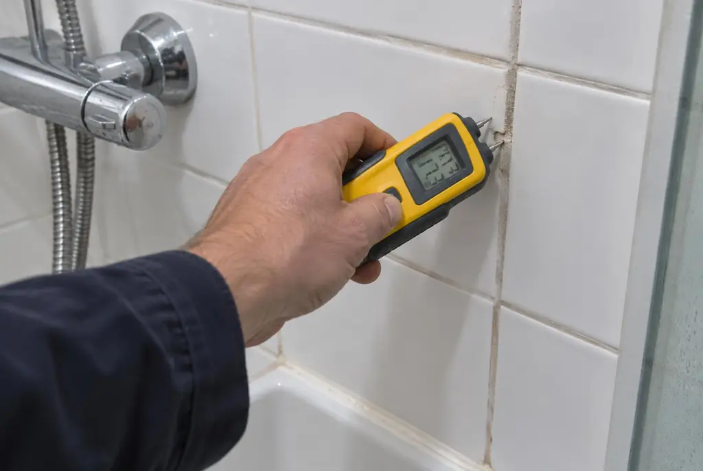 Lekdetectie Rijswijk – vochtmeter op badkamertegels bij de douche